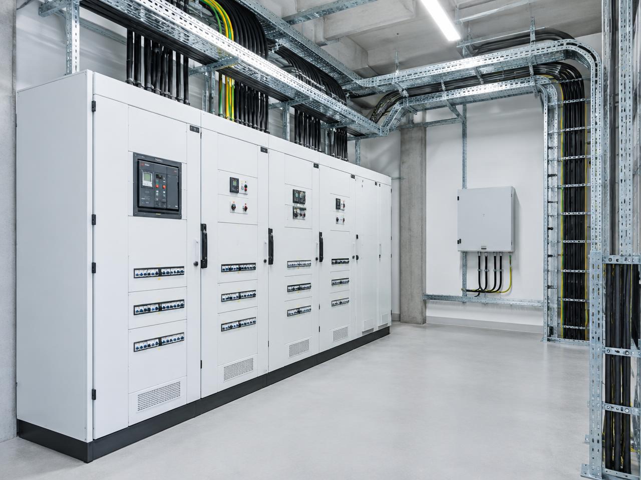 Low Voltage distribution switchboards with precisely routed power cabling and containment